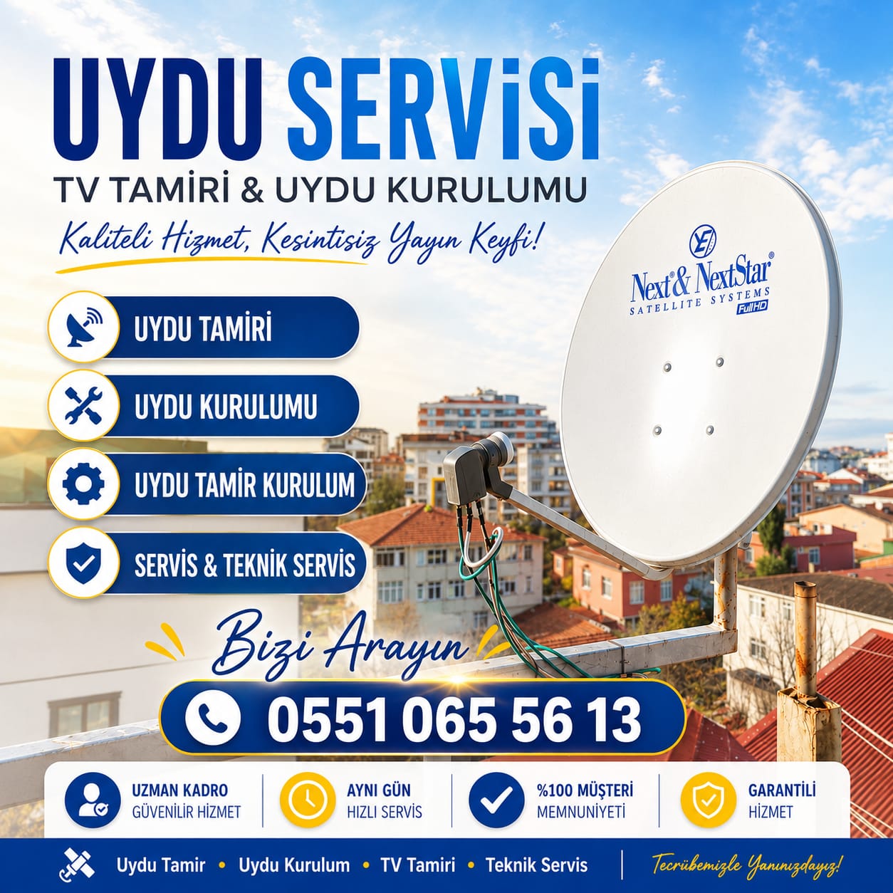 Üsküdar Uydu Servisi - 7/24 Garantili Uydu Anten TV Servisi